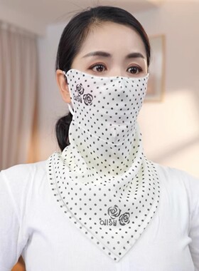 2026春夏新款磁吸扣防晒面纱女百搭护颈面罩一体旅游拍照口罩丝巾