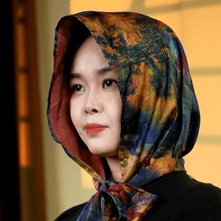 2025春夏新款罗纹双面双色丝巾帽百搭时尚遮阳防晒旅游拍照包头帽