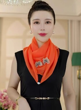 2026秋季新款磁扣立体灵动蝴蝶丝巾女百搭气质护颈多功能懒人围巾