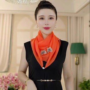 2026秋季新款磁扣立体灵动蝴蝶丝巾女百搭气质护颈多功能懒人围巾