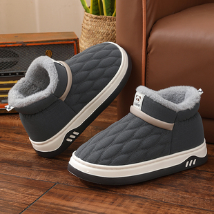 室内防水包跟棉拖鞋 冬天加绒保暖鞋 女厚底可外穿 男款 品质高帮棉鞋
