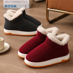 新款包跟棉拖鞋情侣冬季外穿保暖鞋女室内加绒加厚底防滑毛绒棉鞋