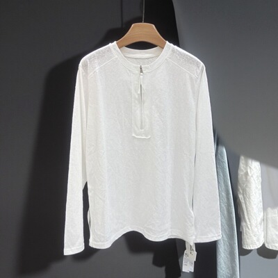 200斤大码2025春装新款时尚半拉链设计感显瘦雪花棉T恤衫上衣女潮