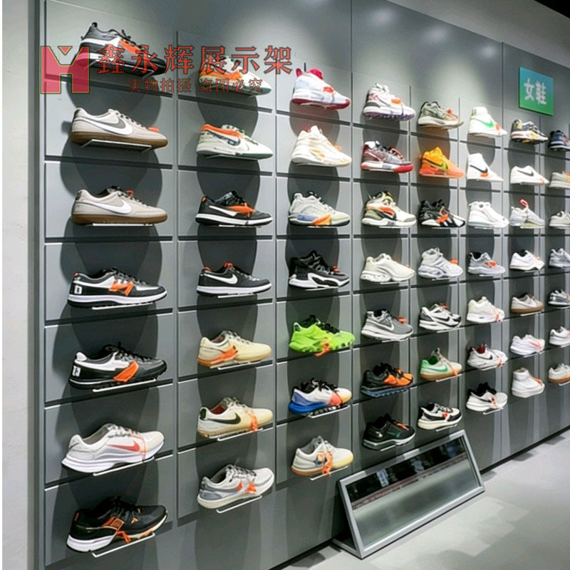 鞋店鞋架 铁鞋托安踏鞋货架f鞋子展示架靠墙高架运动鞋展柜鞋墙架