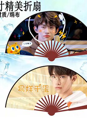 10寸易烊千玺应援绢布折叠扇