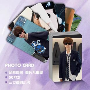 张嘉懿自印小卡镭射TEAMBOYS周边送卡膜签名拍立得圆角lomo卡新款