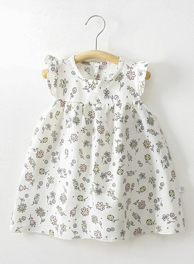 女童连衣裙夏季2025新款中小童夏装碎花裙儿童背心公主裙女孩裙子