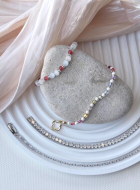 G21春衫薄新中式猫眼珠红码碯串珠手串绿色米珠小清新气质手饰女