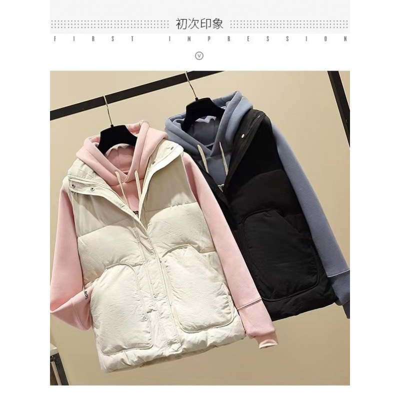 羽绒棉马甲女秋冬外穿2025新款洋气高端欧货码胖mm小个子短款棉服