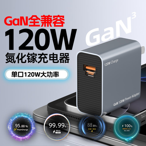 极小充第三代氮化镓快充头120W