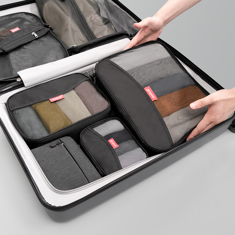 packall旅行衣物收纳袋行李箱收纳包出差洗漱用品分装必备三件套