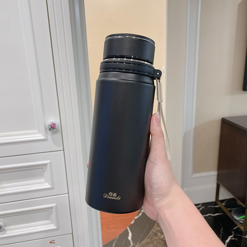 渐变色316不锈钢真空吊带保温杯