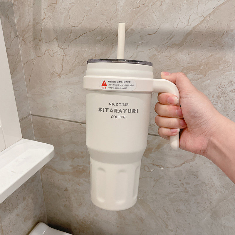 巨无霸保温杯大容量女生2025新款把手冰霸杯带吸管保冷冰杯子夏季