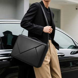 PAYCH新款单肩背包男硬壳笔记本电脑包男士商务手提包功能箱18寸