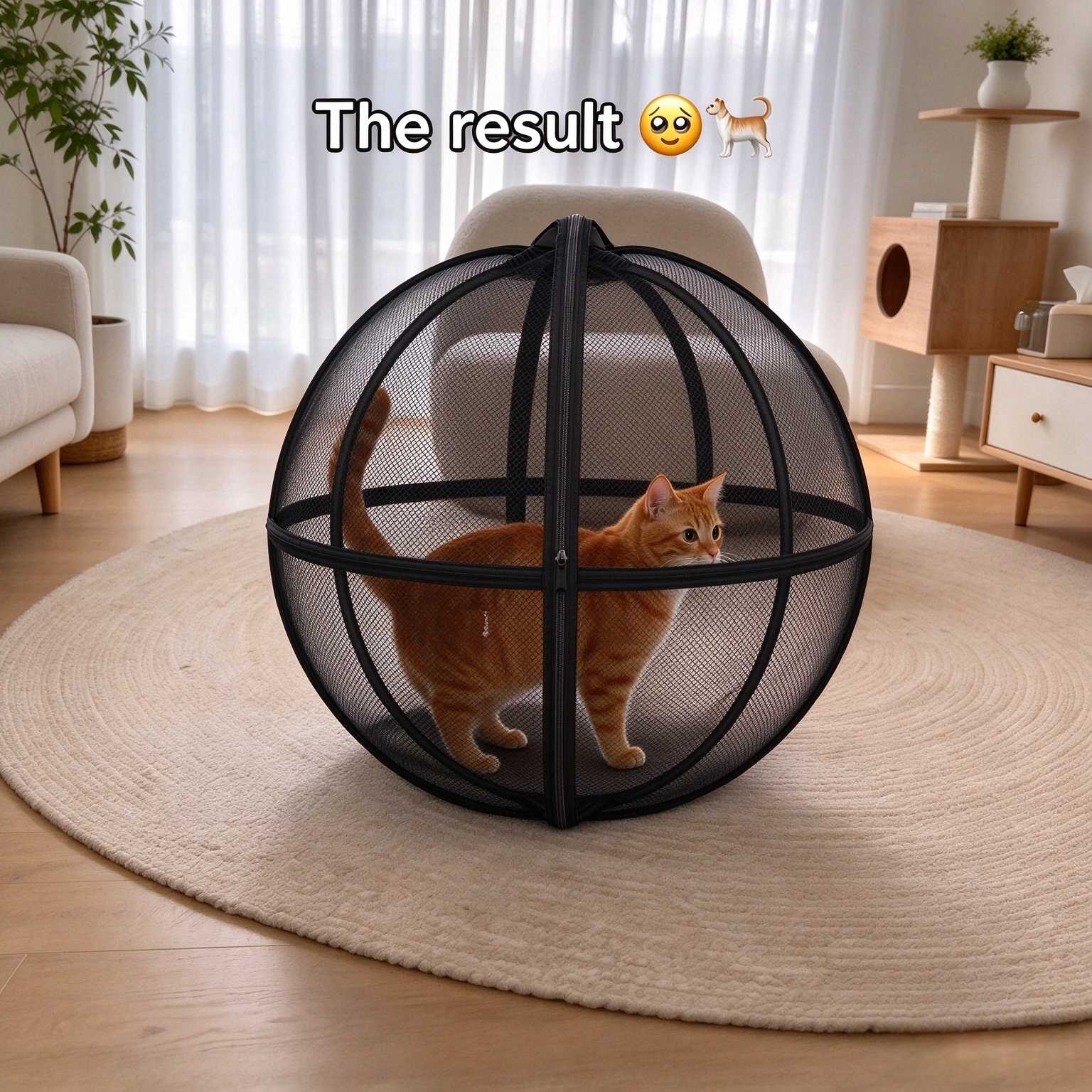 可折叠猫笼球 遛猫猫咪滚动球 室内透气猫笼户外防护便携帐篷玩具