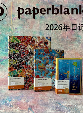 进口正品Paperblanks笔记本2026年12个月日记本子计划本一日一页