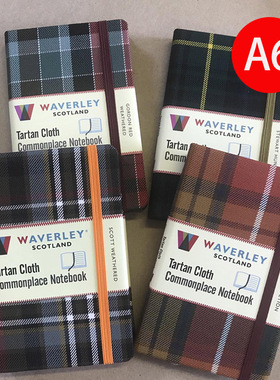 苏格兰waverley韦弗利笔记本子经典系列格子呢布面A6口袋型记事本