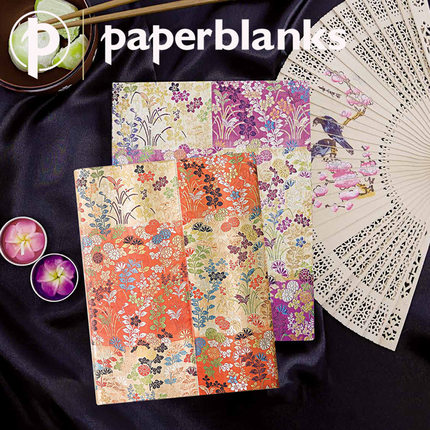 进口paperblanks笔记本日本和服红花粉花复古精美高档手账记事本