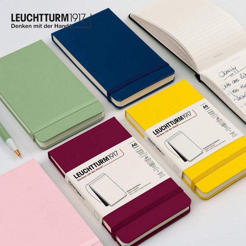德国灯塔LEUCHTTURM1917经典笔记本子A6随身上翻记者本商务记事本