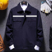 耐磨耐穿印字定制 加反光条工地长电焊工装 春秋款 电力工作服套装