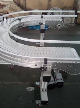 XB295柔性链转弯防滑无缝链输送机驱动头尾300宽白色pok传送带