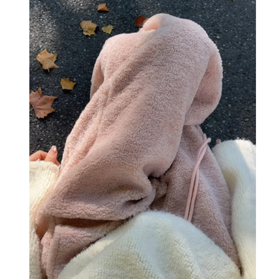 摇粒绒运动裤女宽松休闲直筒两穿