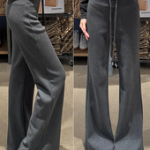 美式 高腰窄版 直筒运动裤 lulu加绒窄版 女2025新款 阔腿裤 显瘦休闲裤