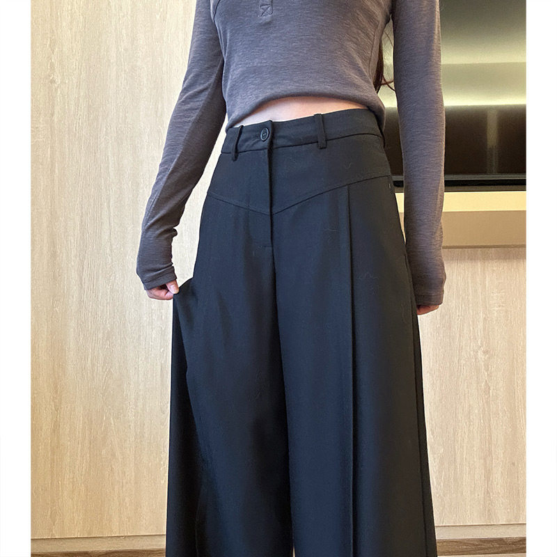 高级感西装裤女春秋2026新款高腰宽松垂感直筒西裤拖地休闲阔腿裤