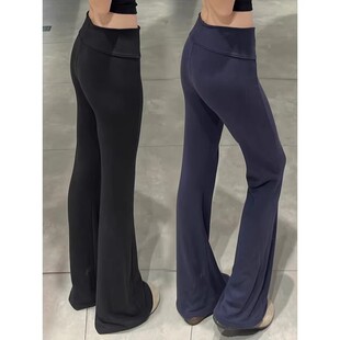 黑色lulu微喇裤女春秋2026新款高腰显瘦瑜伽卫裤小个子窄版喇叭裤