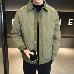 秋冬拼接假两件二棉夹克棉服绗线短款棉衣外套男2392-P115图片