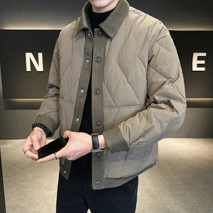 24秋冬季新款设计感轻薄羽绒服男假两件休闲夹克外套YR782-P185,男装夹克,电商D236（原A051）