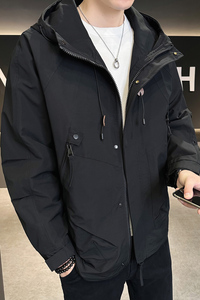 2024新款秋季夹克外套男痞帅潮牌工装连帽上衣服2277-P115图片