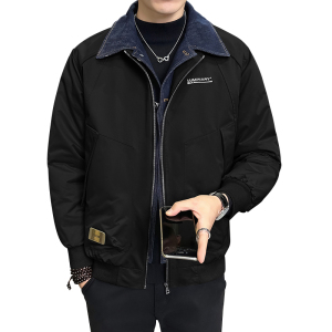 假两件牛仔拼接棉衣男装翻领冬季棉服2297-P135图片