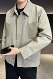 男士泡泡纱拼色夹克翻领立体裁休闲透气衬衫外套JK2288-P80，男装夹克，电商D236（原A051）