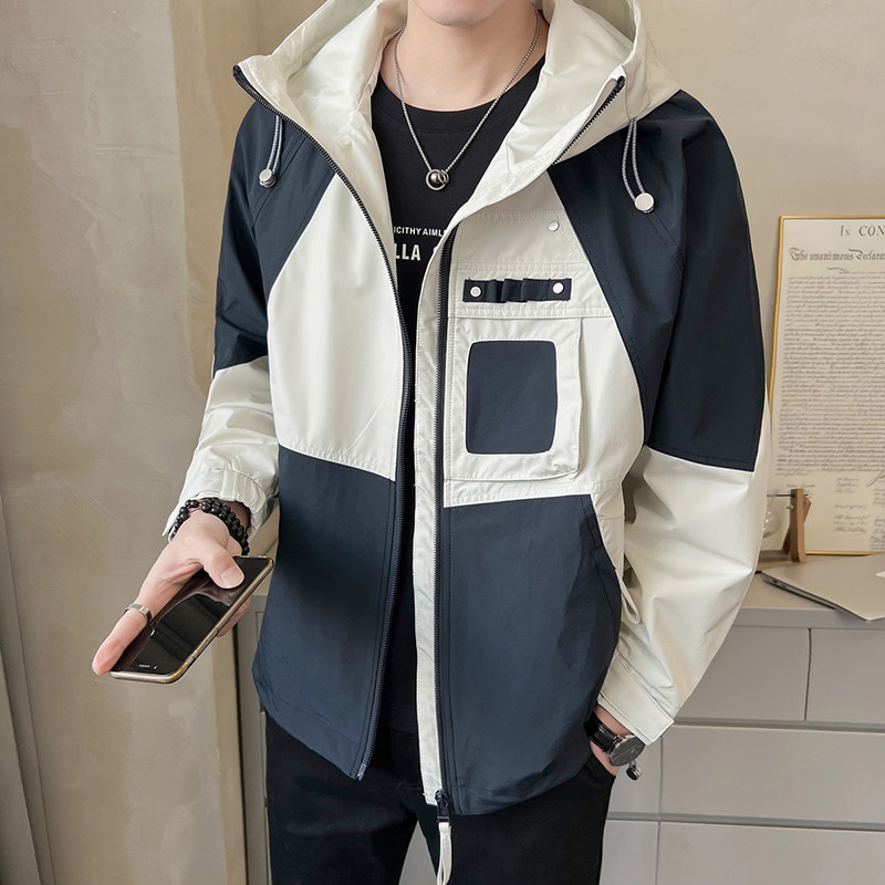 秋季夹克男2025新款高级感潮牌连帽冲锋衣外套 JK771-P125图片