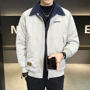 假两件牛仔拼接棉衣男装翻领冬季棉服2297-P135图片