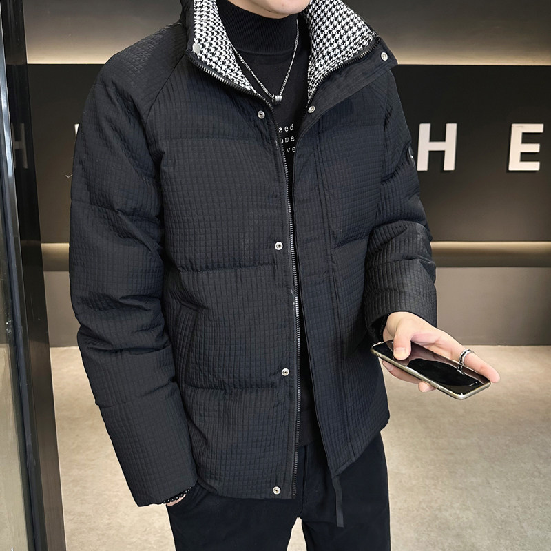 大码千鸟格羽绒服男装玉米格冬装外套YR077-P180,男装羽绒服,电商D236（原A051）