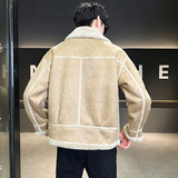 皮毛一体外套男装羊羔绒夹克冬季棉服男皮衣8809-P200，男装夹克，电商D236（原A051）