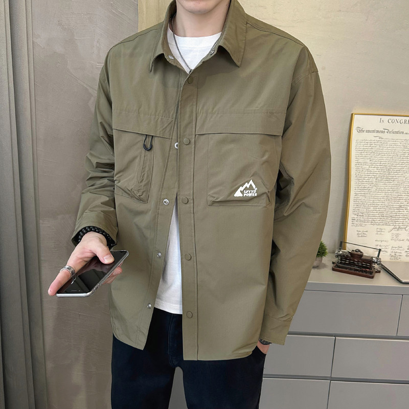 2025秋装新款翻领衬衫领夹克外套男JK009-P95,男装夹克,电商D236（原A051）