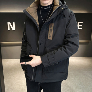 工装连帽羽绒服男装大码冬季外套YR210-P195图片