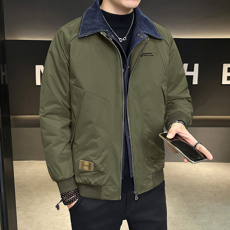 假两件牛仔拼接棉衣男装翻领冬季棉服2297-P135,男装棉衣,电商D236（原A051）