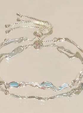 粉色樱花星月蝴蝶结手链女