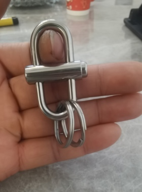 张三手工坊复古纯黄铜快拆开不锈钢腰挂车钥匙扣环创意鲁班钥匙扣