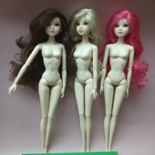 11寸32厘米国产玻璃眼超模娃娃卡哇伊女孩换装 素体白肌娃娃 娃娃