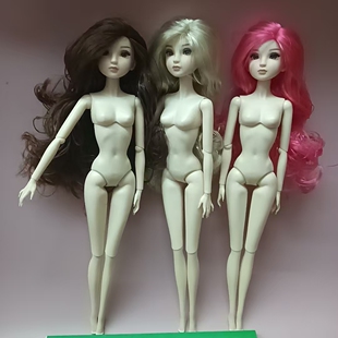 11寸32厘米国产玻璃眼超模娃娃卡哇伊女孩换装娃娃 素体白肌娃娃