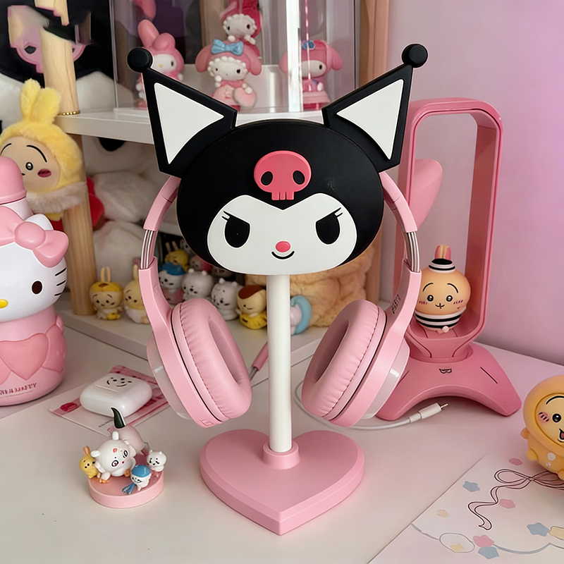 耳机支架 库洛米猫头戴式耳机支架可爱粉色耳机收纳架游戏女送礼,3C数码配件,耳机支架,淘宝优惠券,粉丝福利购,淘宝优惠卷