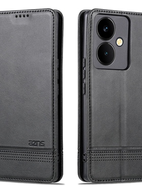 适用VIVO Y78十手机壳曲面屏Y78plus侧翻盖磁吸皮套VIVOY78+双面防摔V2271A软全包边viviy78+新款支架式voviy