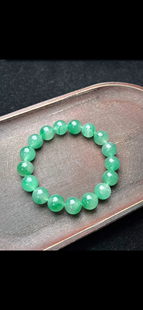 天然独龙玉非洲翠糯冰种满绿阳绿果绿男女款圆珠子手串非翡翠