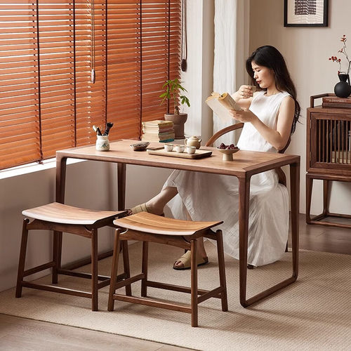 北美黑胡桃木小茶桌新中式禅意茶台小户型茶室家用简约功夫茶几桌