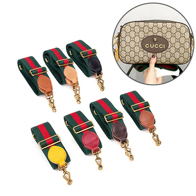 适用gucc虎头相机包肩带单配宽包带真皮绿色古帆布驰包背带可调节